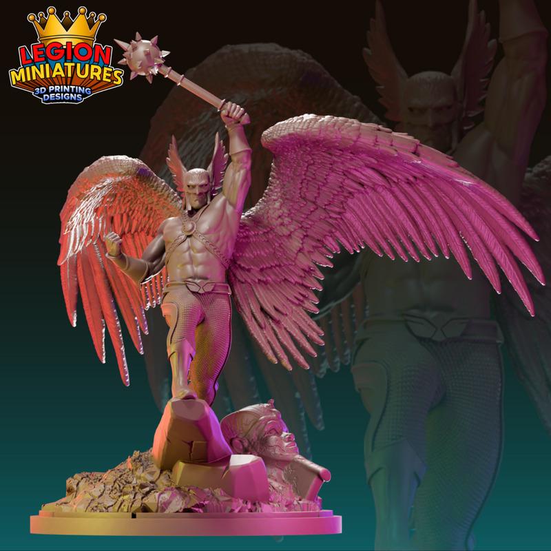 Legion迷你模型-鹰侠-3D打印雕塑|Legion Miniatures – Hawkman – 3D Print Model