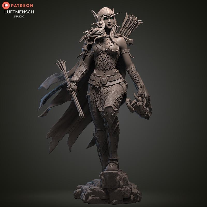 阿拉里亚·风行者 3D打印模型|Alleria Windrunner – 3D Print Model STL
