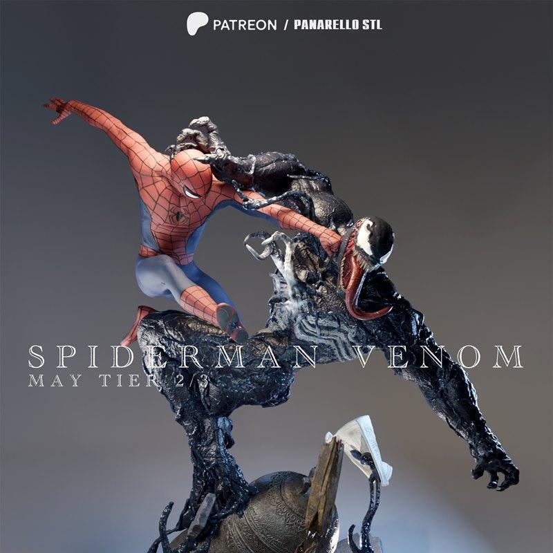 Panarello 3D打印蜘蛛侠迪奥拉模型|Panarello – Venom Spiderman Diorama – 3D Print Model STL