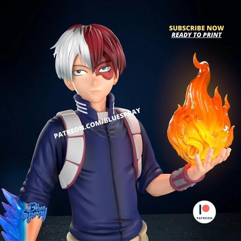 蓝色喷雾 - 神无毗桥 - 3D打印模型|Blue Spray – Shoto Todoroki – 3D Print Model STL