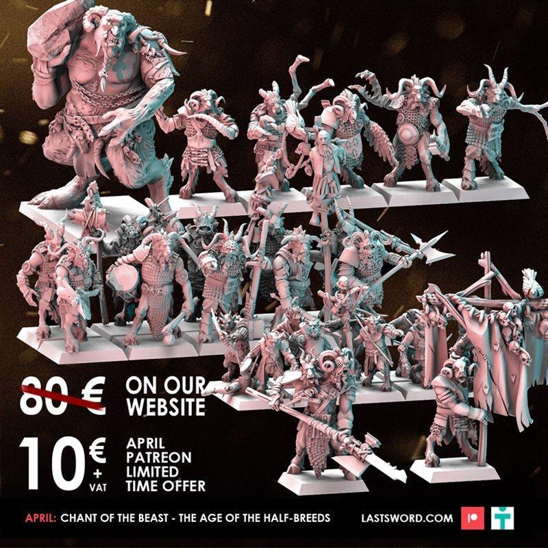 Last Sword迷你模型——半种人时代 3D打印模型|Last Sword Miniatures – The Age of the Half-Breeds April 2024 – 3D Print Model STL