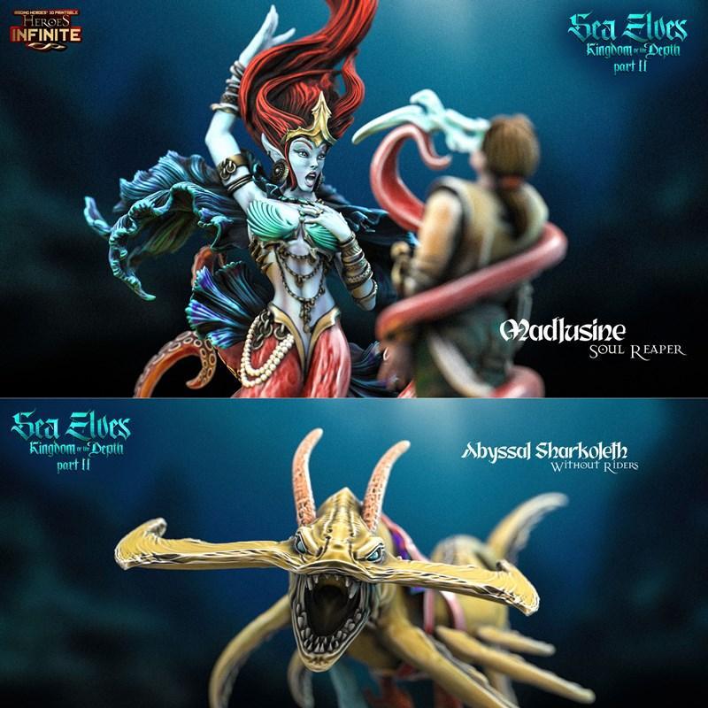 海族英雄——深海王国 3D打印模型|Heroes Infinite – Sea Elves – Kingdom of the Depth part 2 May 2024 – 3D Print Model STL