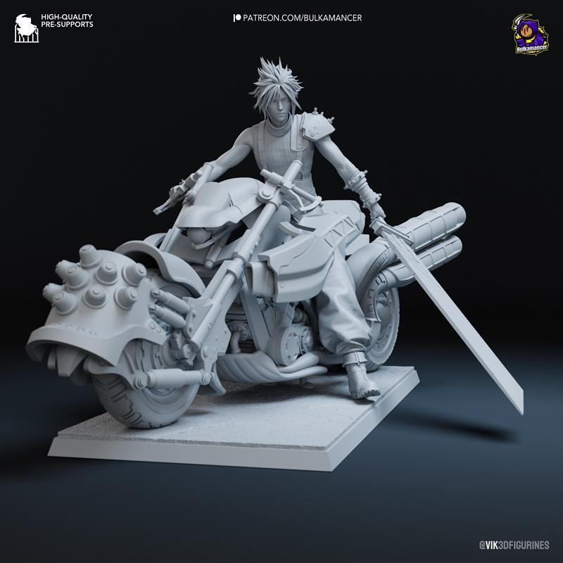 云的雕塑——最终幻想7 3D打印模型|Bulkamancer Sculpts – Cloud – Final Fantasy VII – 3D Print Model STL