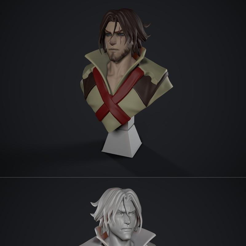 Castlevania 塔维斯 3D打印模型|Castlevania – Trevor Bust – 3D Print Model STL