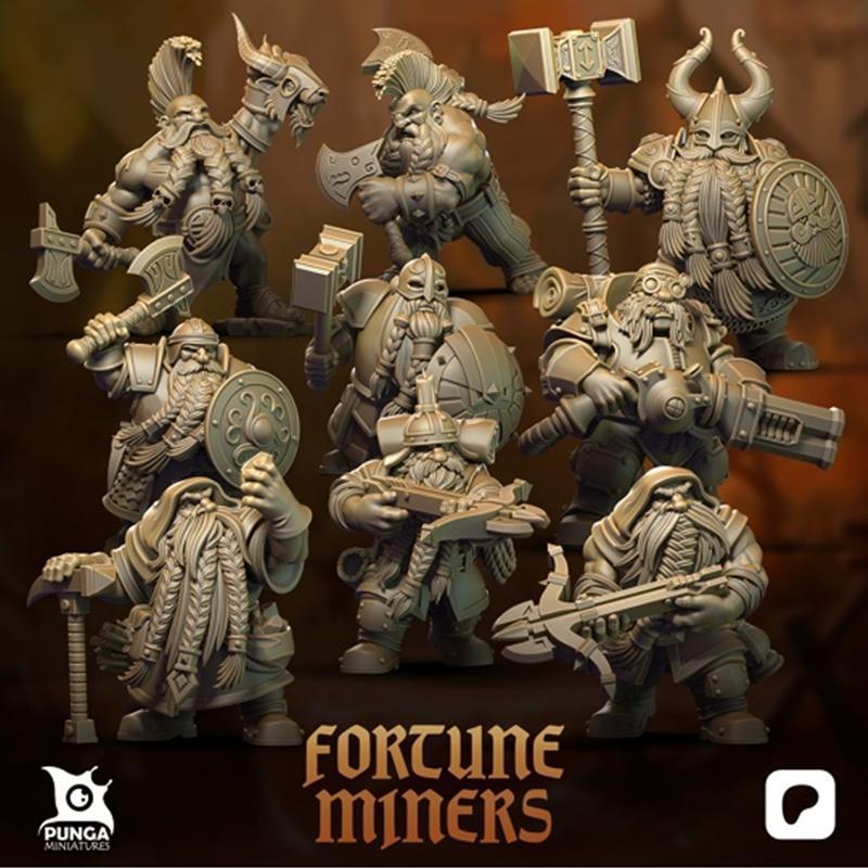 Punga迷你模型——幸运矿工3D打印模型|Punga Miniatures – Fortune Miners – 3D Print Model STL