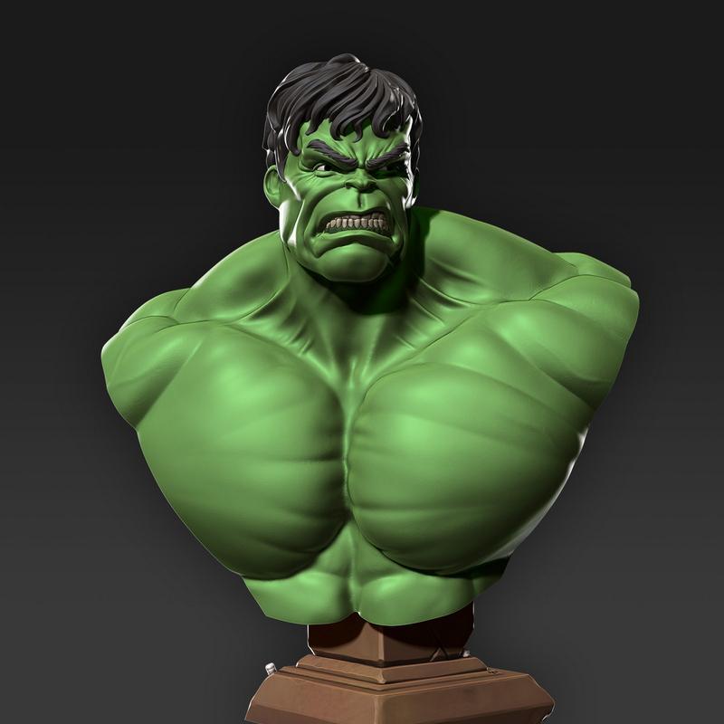 Hulk模型3D打印版|Hulk Bust – 3D Print Model