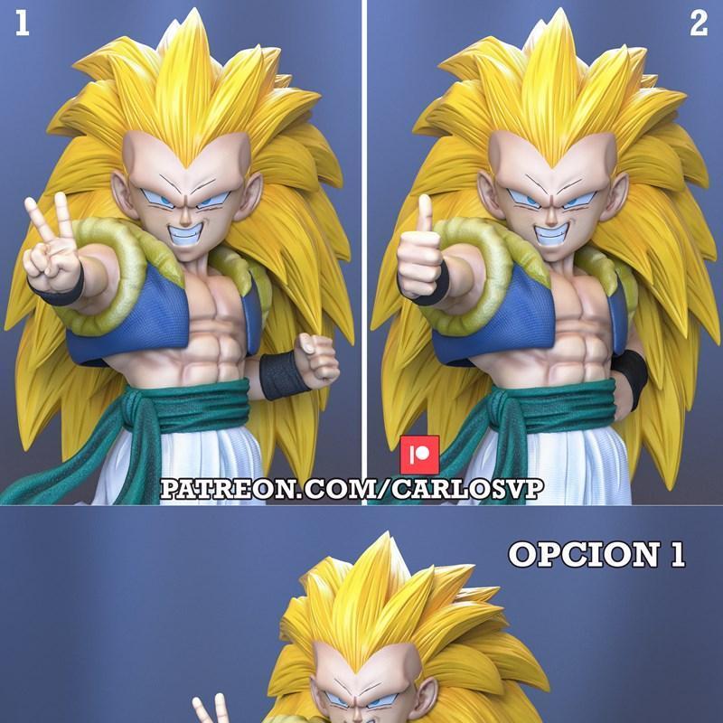 乔特鲁特超级赛亚人3 3D打印模型|Carlos VP – Gotenks Super Saiyan 3 – 3D Print Model STL