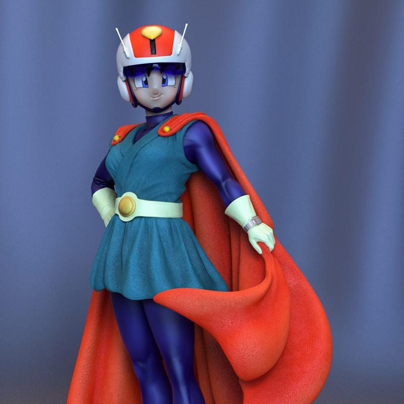 维达 伟大赛亚人2 3D打印模型|Carlos VP – Videl Gran Saiyaman 2 – 3D Print Model STL