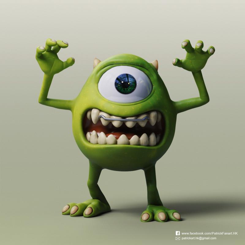 米奇·瓦佐里斯基 - 官方3D打印模型|Mike Wazowski – 3D Print Model