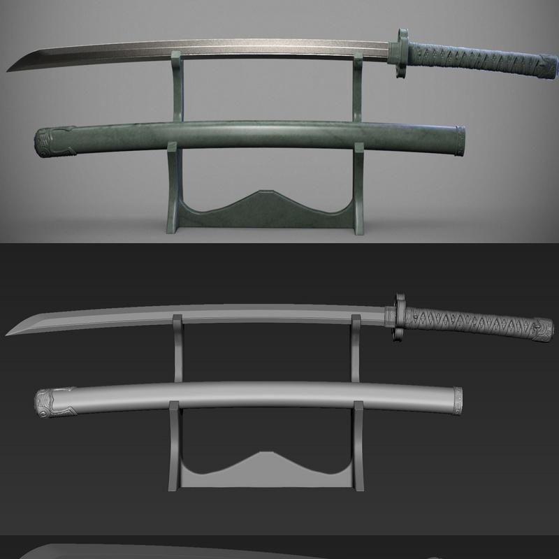 凯达纳 3D打印模型|Katana – 3D Print Model
