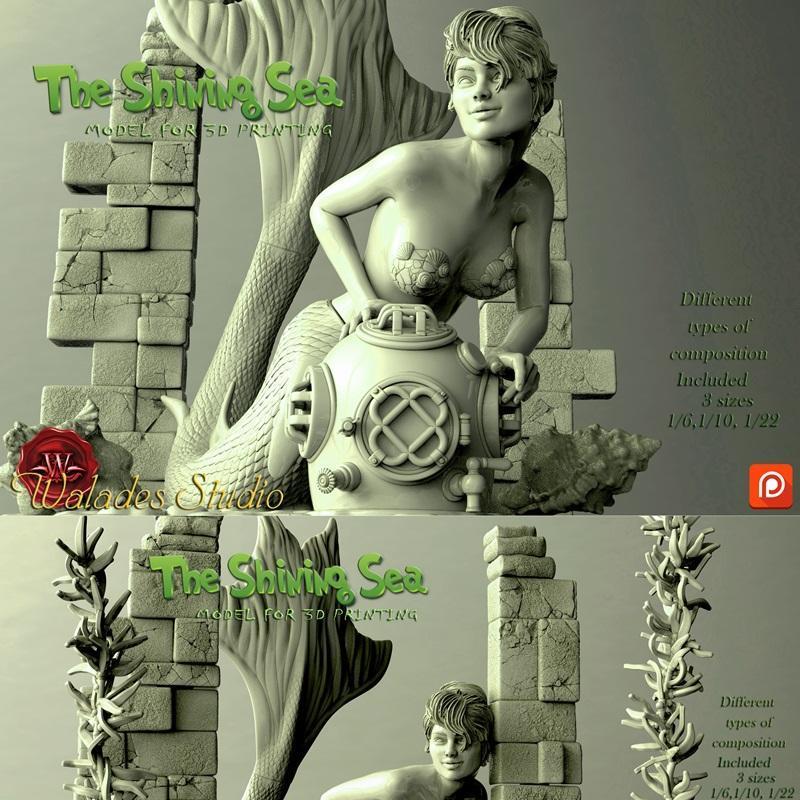 Walades Studio - 海之光芒 - 3D打印模型|Walades Studio – Shining Sea – 3D Print Model STL