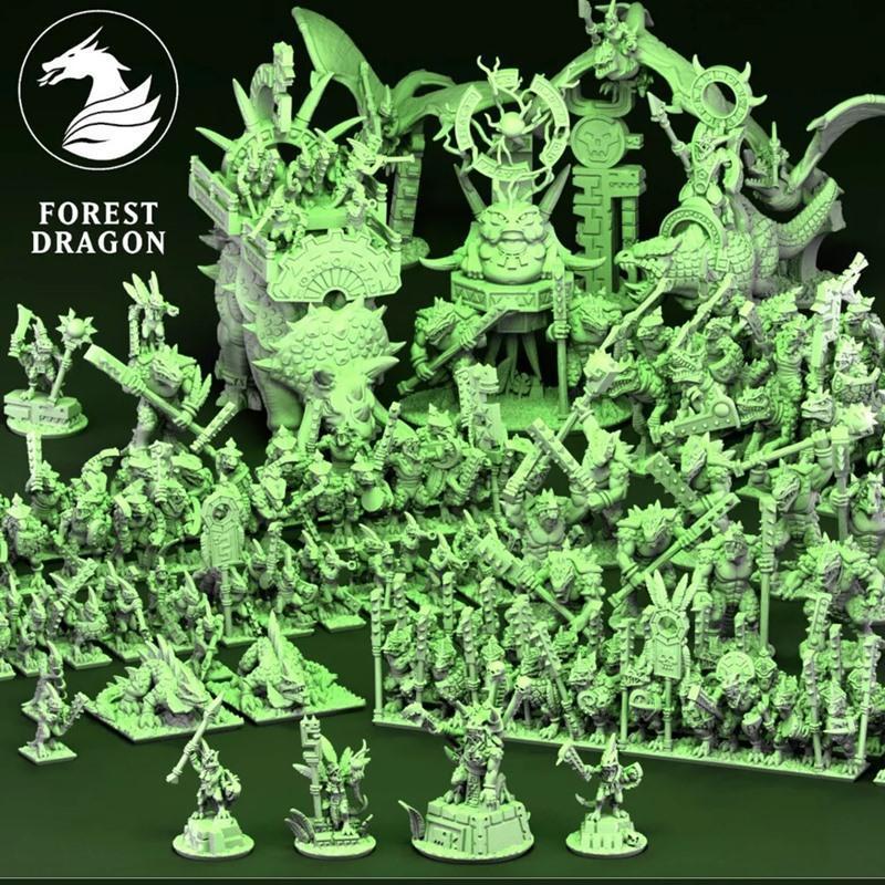 森林龙——爬行军团完整版 3D打印模型|Forest Dragon – Reptilian Army Complete – 3D Print Model STL