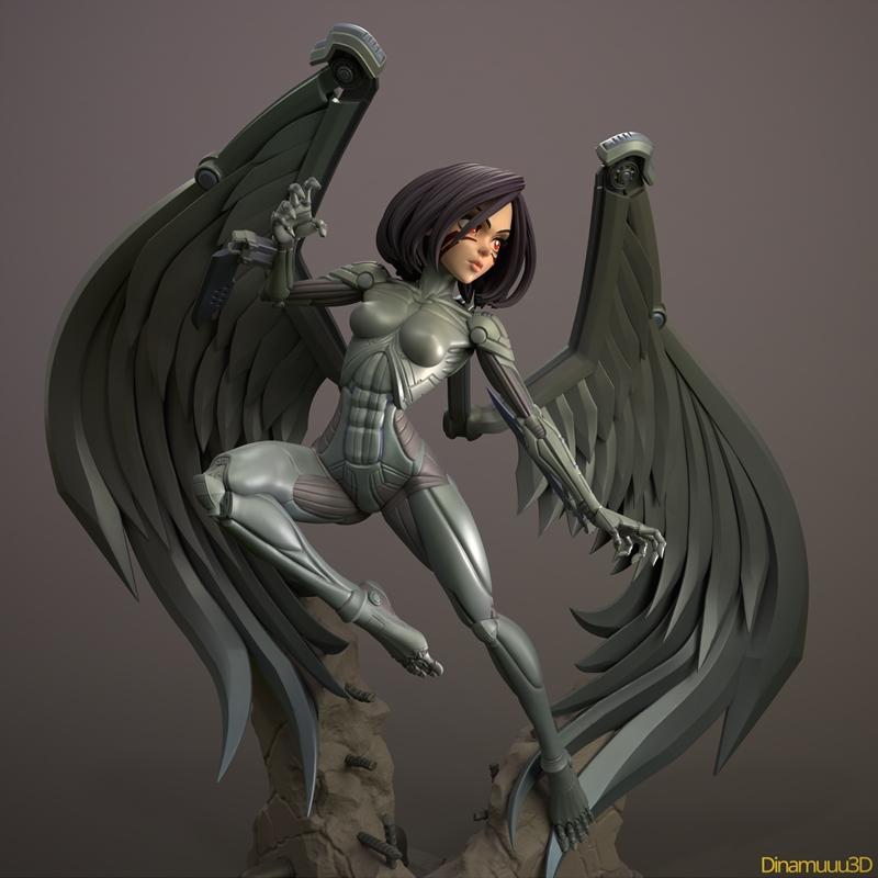 Dinamuuu3D - 阿丽塔 3D打印模型|Dinamuuu3D – Alita – 3D Print Model STL