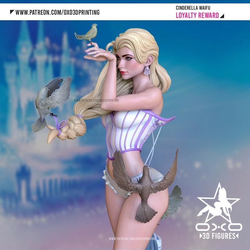 OXO3D - Cinderella - 卡通3D打印模型|OXO3D – Cinderella – 3D Print Model STL