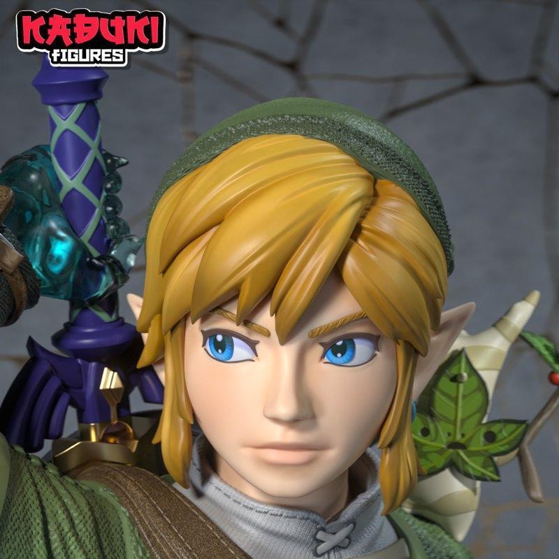 塞尔达传说：旷野之息 - 链锯人立牌 - 3D打印模型|Kabuki Figures – Link Bust – Zelda TOTK – 3D Print Model STL