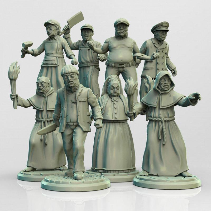 纳什姆斯调查员——混血者——3D打印模型|Innsmouth Investigators – Hybrids – 3D Print Model