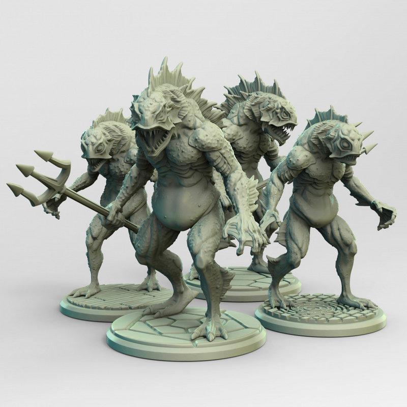 深海之民调查员——深海生物 3D打印模型|Innsmouth Investigators – Deep Ones – 3D Print Model