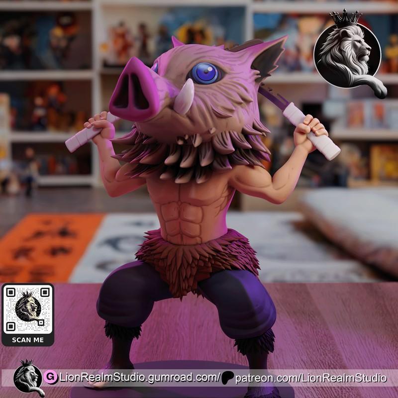 LionRealm Studio - 鬼灭之刃 - 伊之助 3D打印模型|LionRealm Studio – Inosuke – Demon Slayer – 3D Print Model STL