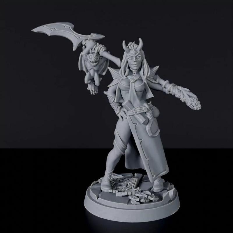 3D打印模型：黑暗精灵术士|Tiefling Warlock – 3D Print Model