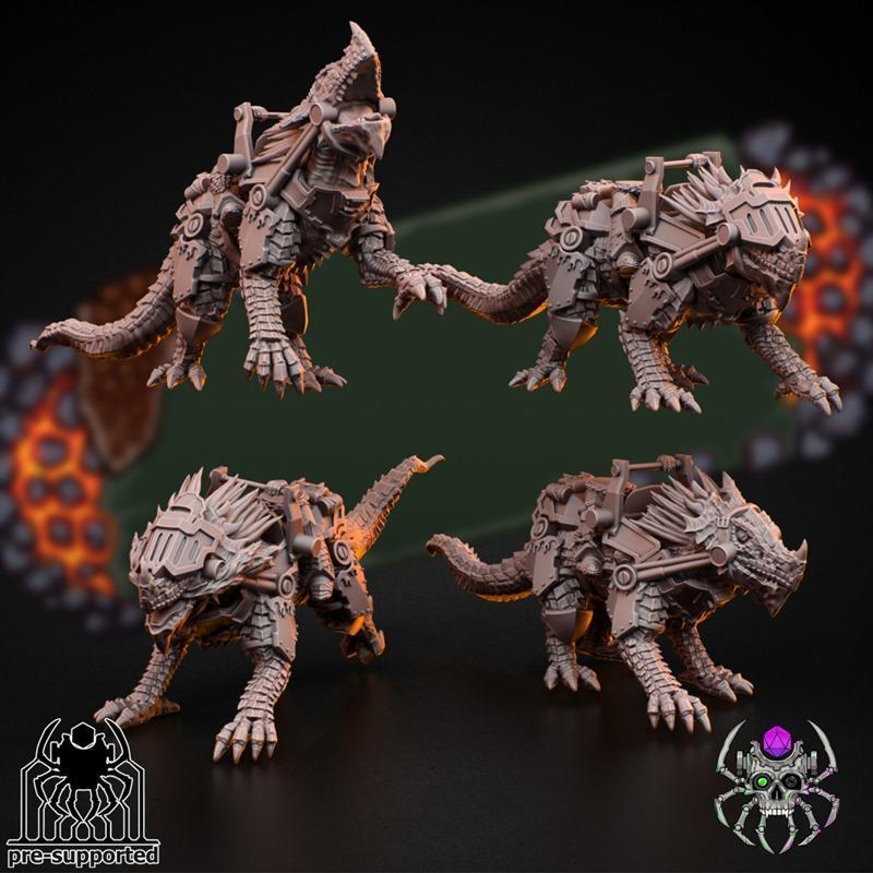 火焰蜥蜴龙骑手小队 - 3D打印模型|Flame Lizards Dragon Riders Squad – 3D Print Model STL