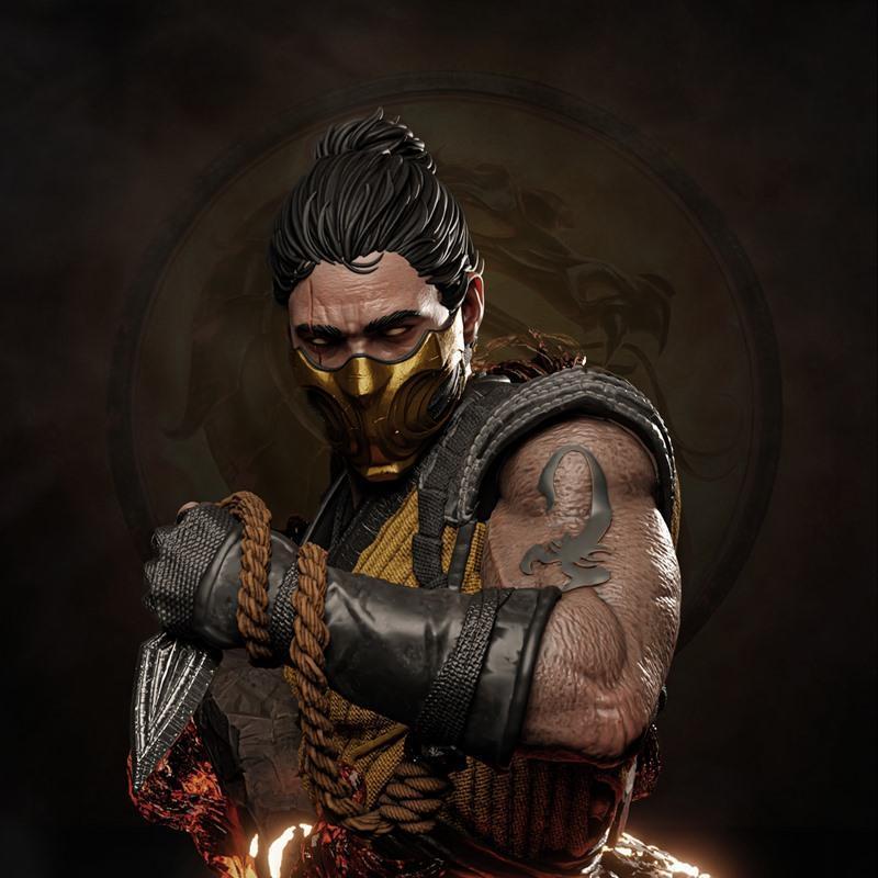 ZEZ工作室 斯科皮昂雕像 3D打印模型|ZEZ Studios – Scorpion Bust – 3D Print Model STL