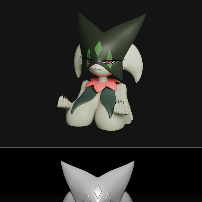 宝可梦手机支架-喵星人3D打印模型|Meowscarada from Pokemon Phone Holder – 3D Print Model STL