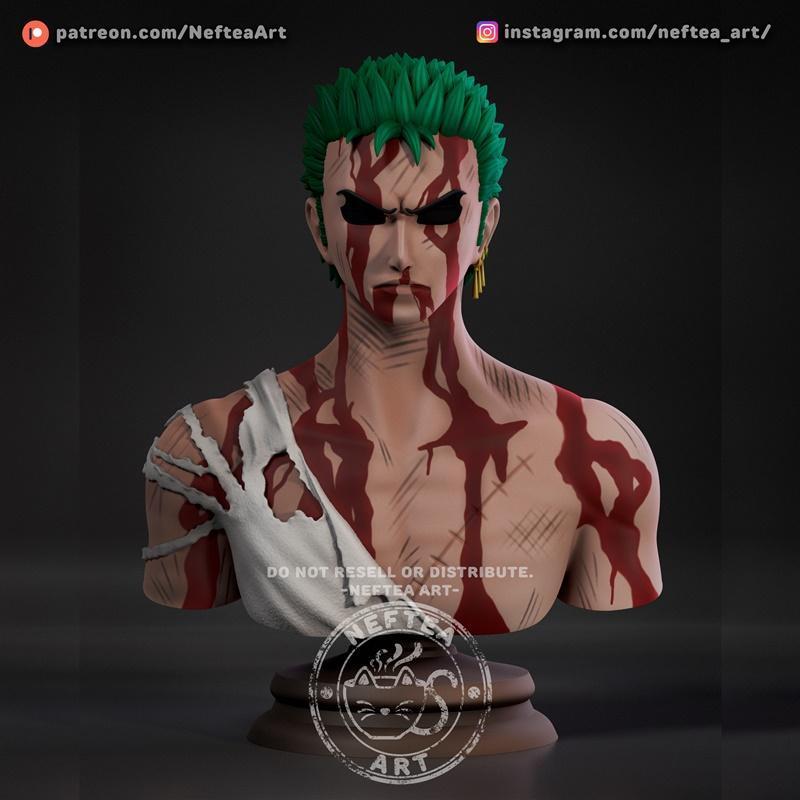 Neftea Zoro Busto 3D打印模型|Neftea – Zoro Busto – 3D Print Model STL