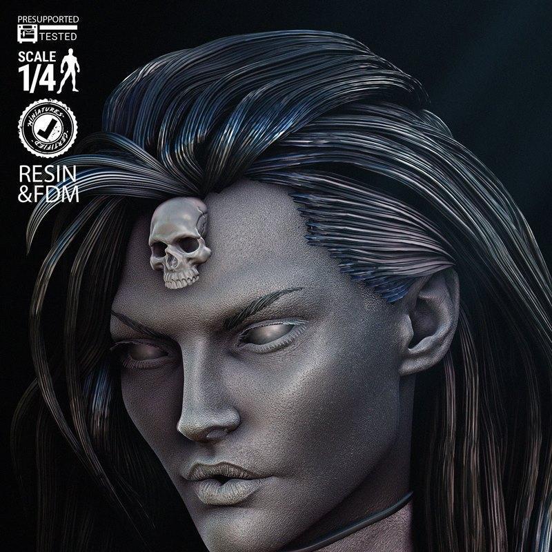 Wicked - 神秘女郎 3D打印模型|Wicked – Mystique Bust – 3D Print Model STL