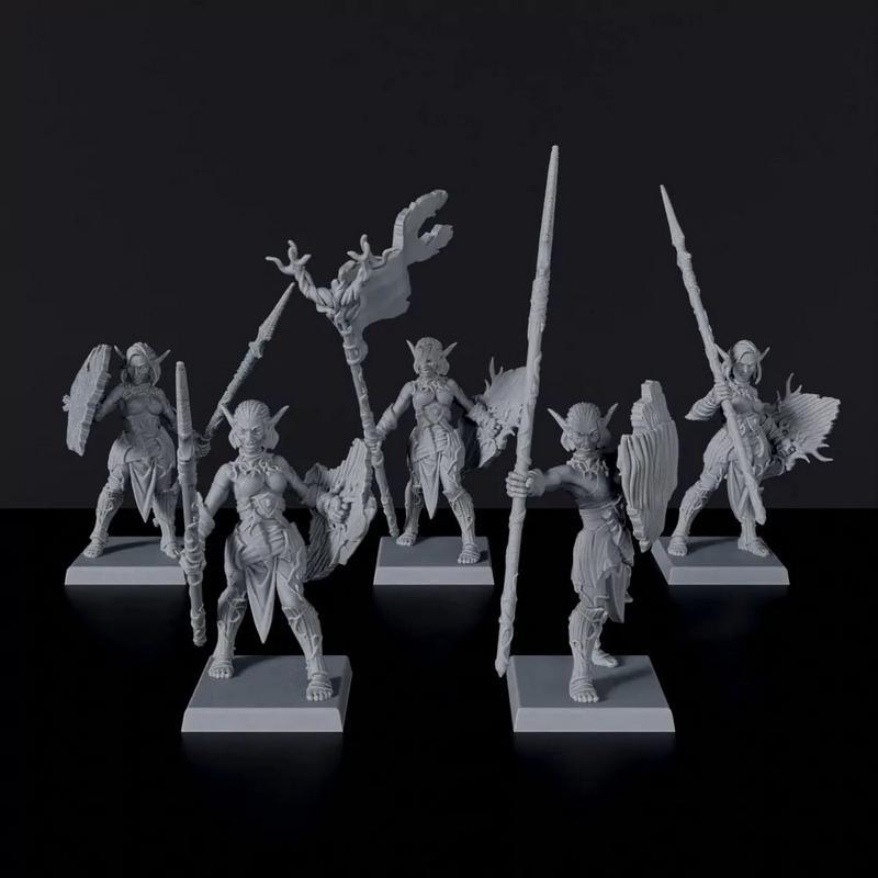 木精灵女守护者3D打印模型|Wood Elves – Female Protector Unit – 3D Print Model