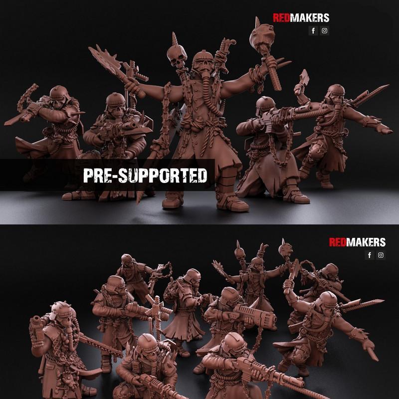 叛逆死灭小队——异端者 3D打印模型|Renegade Death Division Squad – Heretics – 3D Print Model