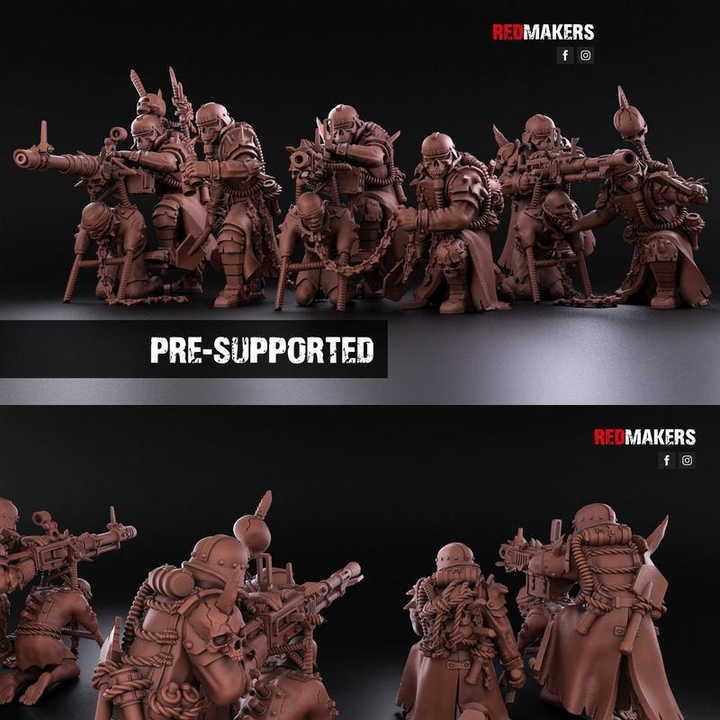叛逆死亡军团——重装支援小队——异端者 3D打印模型|Renegade Death Division – Heavy Support Squad – Heretics – 3D Print Model