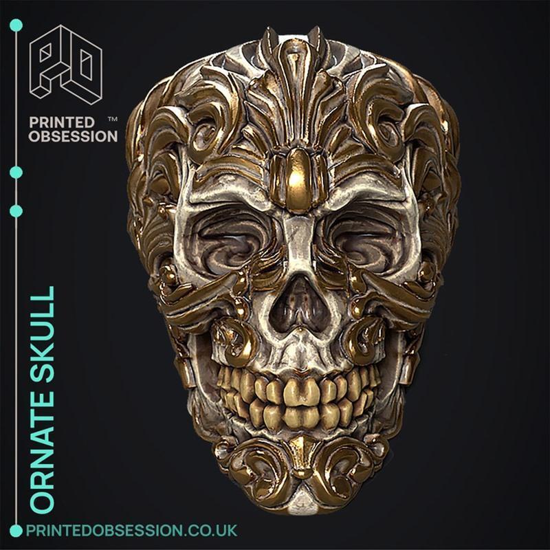 洛可可风格骷髅头——3D打印模型|Rococo Skull – 3D Print Model STL