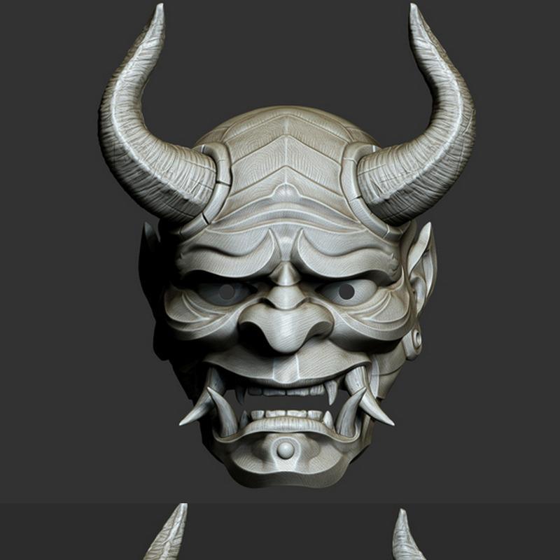 Hannya面具 - 3D打印模型|Hannya Mask – 3D Print Model
