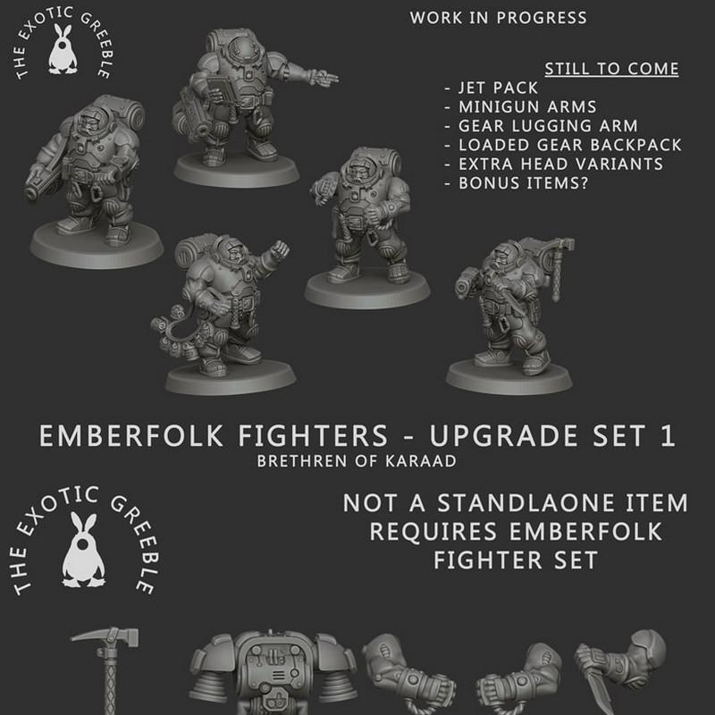 Emberfolk Fighters – 3D打印模型  
中文标题：艾尔弗洛克战士 3D打印模型|Emberfolk Fighters – 3D Print Model