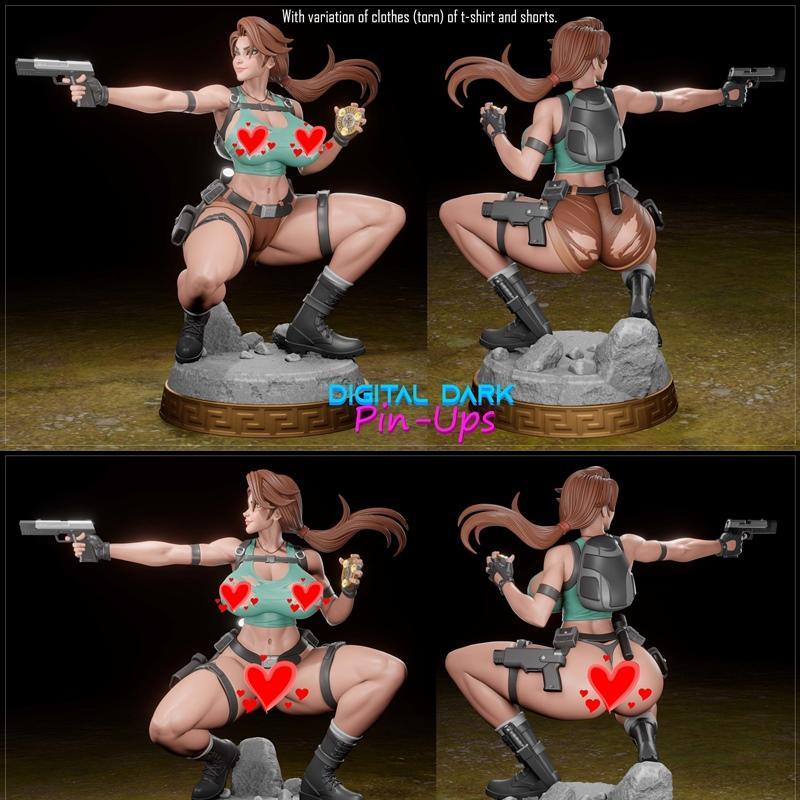 数字暗黑风蕾雅·克罗夫特套装——3D打印模型|Digital Dark Pin-Ups – Lara Croft Pack – 3D Print Model STL