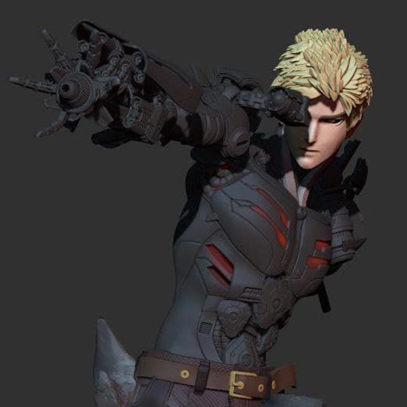 Genos模型 3D打印雕塑|Genos Bust – 3D Print Model STL