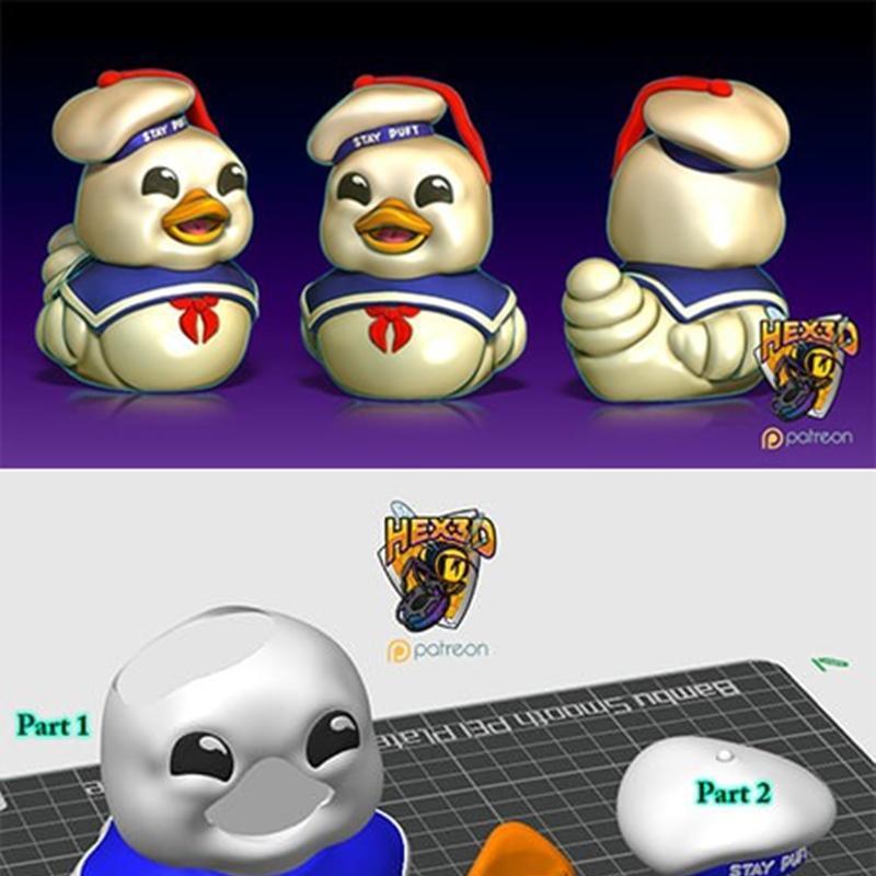 Hex3D - 哈尔滨鸭3D打印模型|Hex3D – Stay Puft Duck – 3D Print Model STL