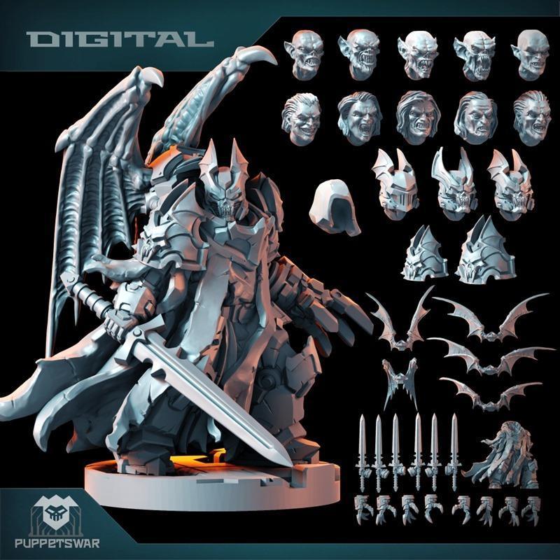 Puppetswar 3D打印迷你模型：吸血鬼主题套装|Puppetswar Miniatures – Vampire Pack – 3D Print Model STL