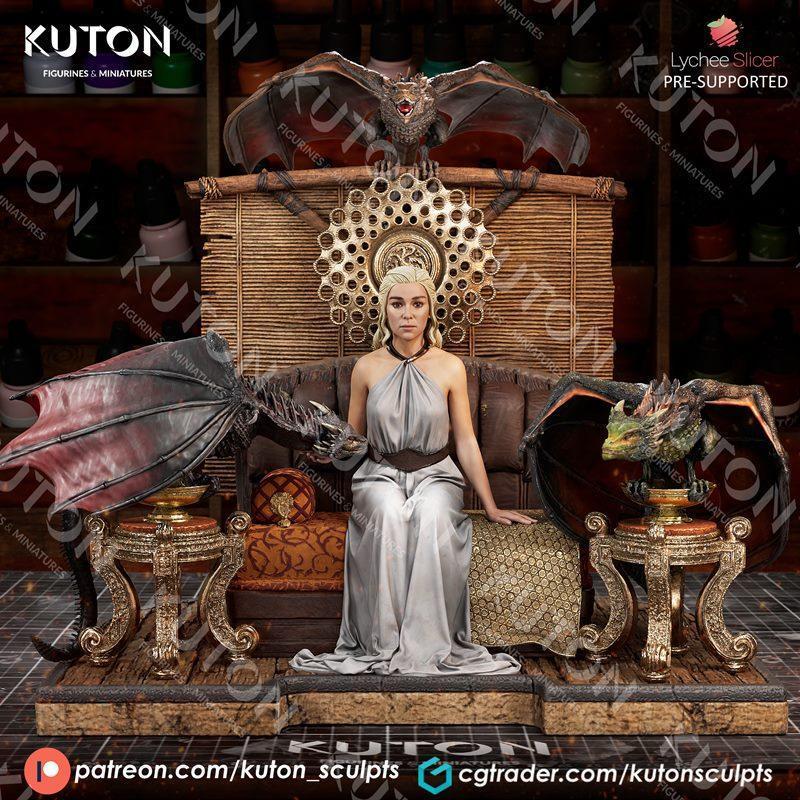 达拉斯·塔格利安3D打印模型|Kuton Figurines – Daenerys Targaryen – 3D Print Model STL