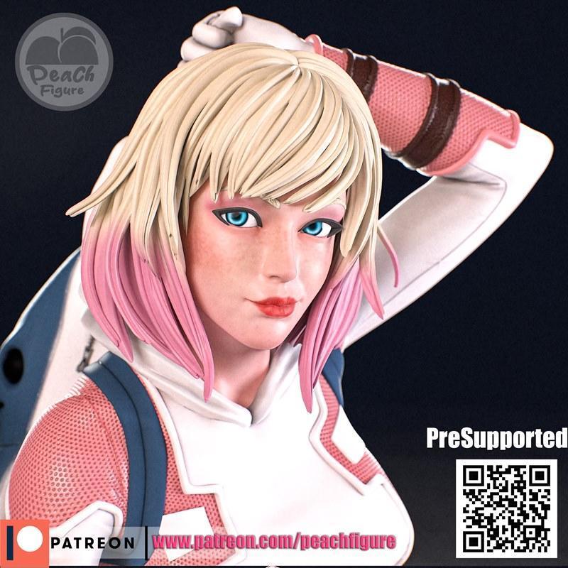 桃核造型 - 顾盼 - 3D打印模型|Peach Figure – Gwenpool – 3D Print Model STL