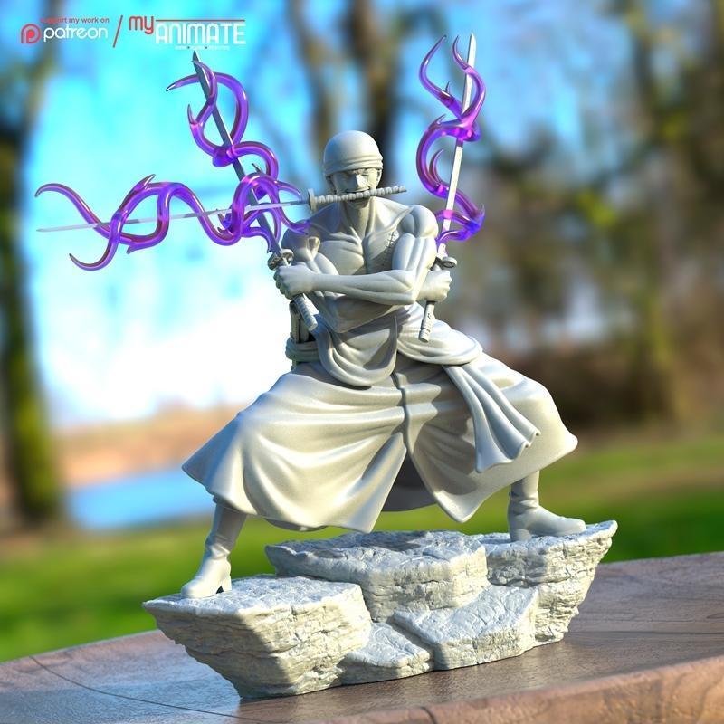 myAnimate - 三笠·阿斯拉 - 3D打印模型|myAnimate – Zoro Ashura – 3D Print Model STL