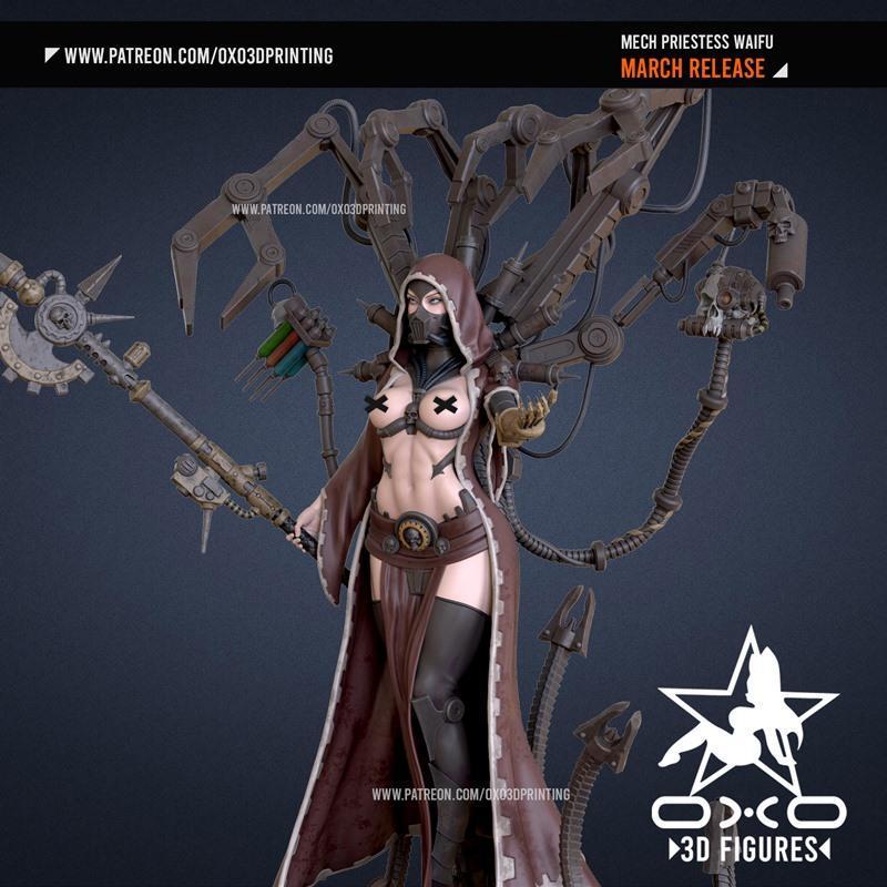 OXO3D 3D打印模型：机械神职女郎|OXO3D – Mech Priestess – 3D Print Model STL