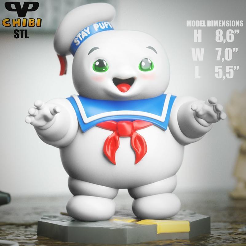 萌系3D打印模型：Stay Puft 可爱小熊|Stay Puft Chibi – 3D Print Model STL
