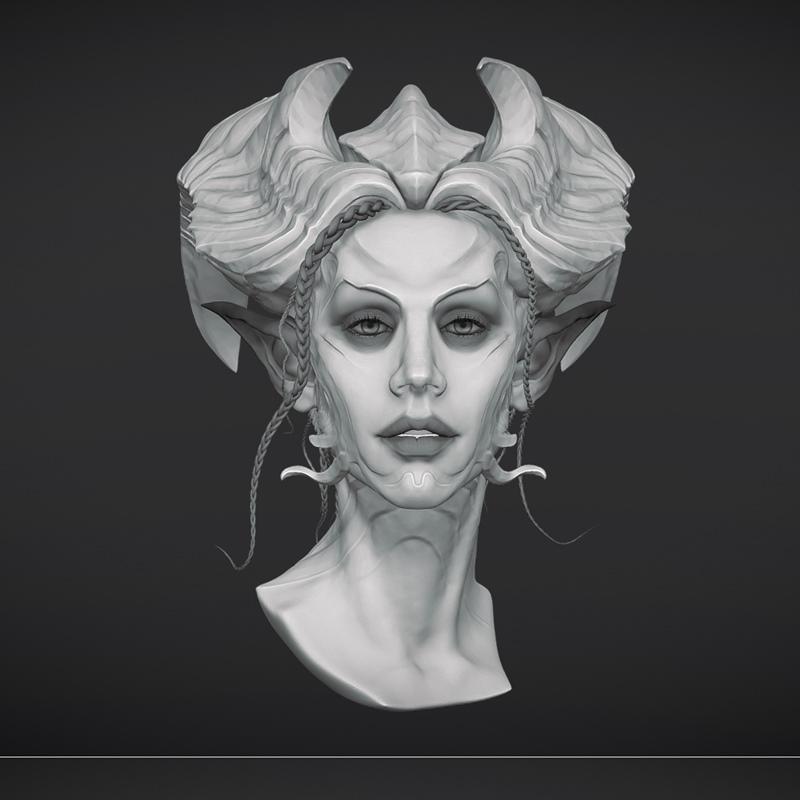 恶魔女郎 3D打印模型|Demon Woman – 3D Print Model STL