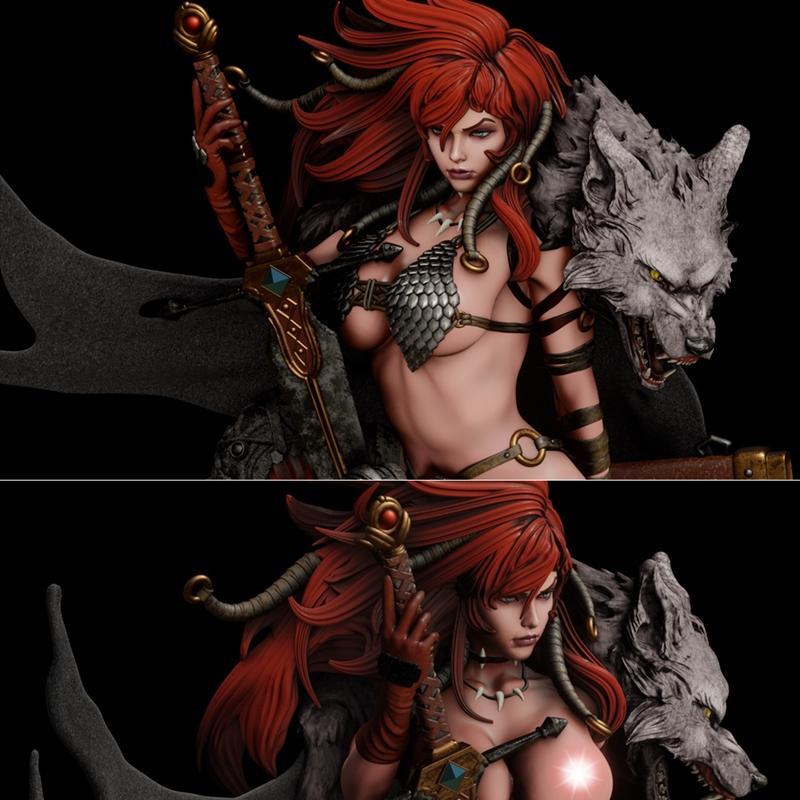 PgGasta - 红 Sonja - 3D打印模型|PgGasta – Red Sonja – 3D Print Model STL