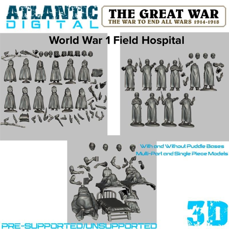 一战野战医院 3D打印模型|WW1 Field Hospital – 3D Print Model STL