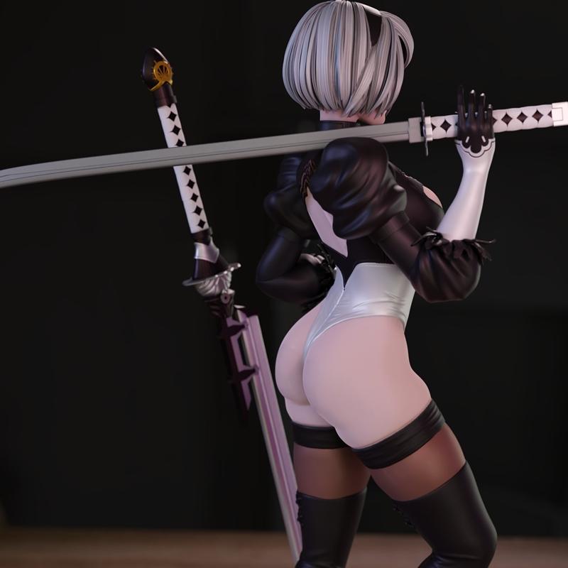Momoji - 2B 《尼尔：自动化人》3D打印模型|Momoji – 2B Nier Automata – 3D Print Model STL