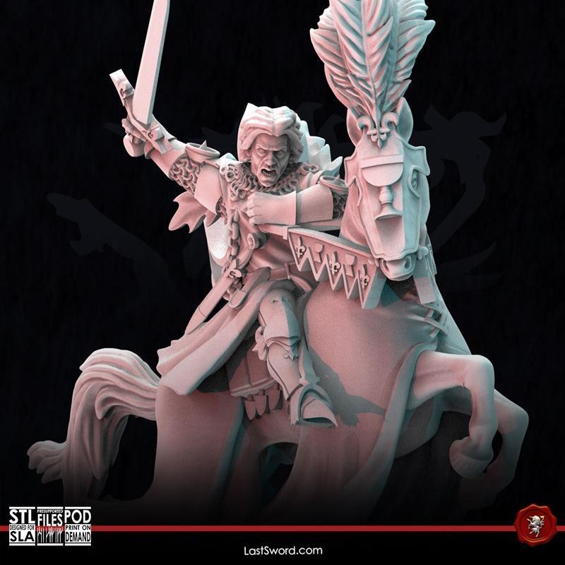 Last Sword迷你模型——亚格雷恩骑士3D打印模型|Last Sword Miniatures – Sir Agravaine – 3D Print Model STL