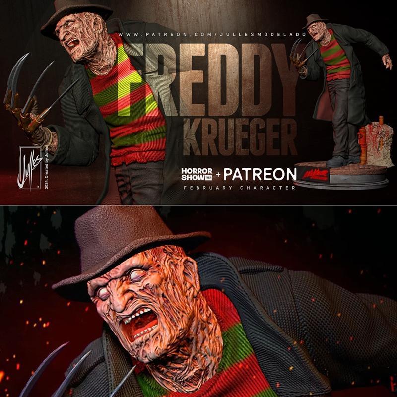 Julles模型工作室 - 3D打印弗雷迪·克鲁格头像模型|Julles Modelado – Freddy Krueger – 3D Print Model STL