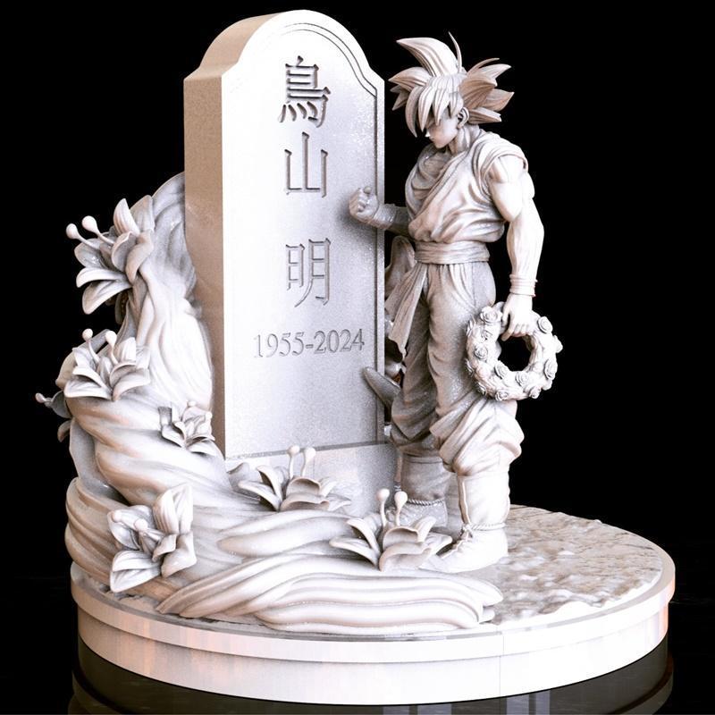 悟空缅怀鸟山明——3D打印模型STL|Goku Mourning Akira Toriyama – 3D Print Model STL